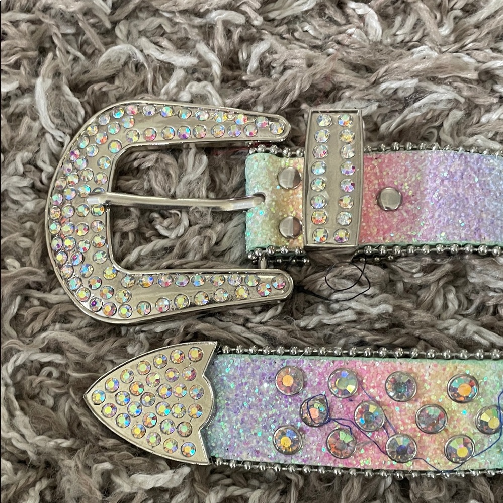 Iridescent Rhinestone Belt - Picture 6 of 10